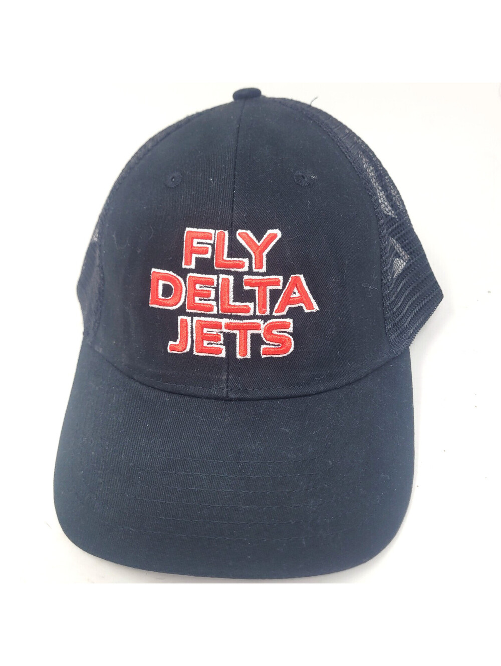 Fly Delta Jets Black Trucker Hat Mesh Back Airlines Snapback Aviation Cap Adjust